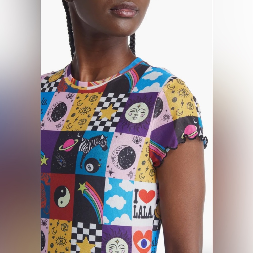 Graphic Patchwork Midi Dress - Multicolor